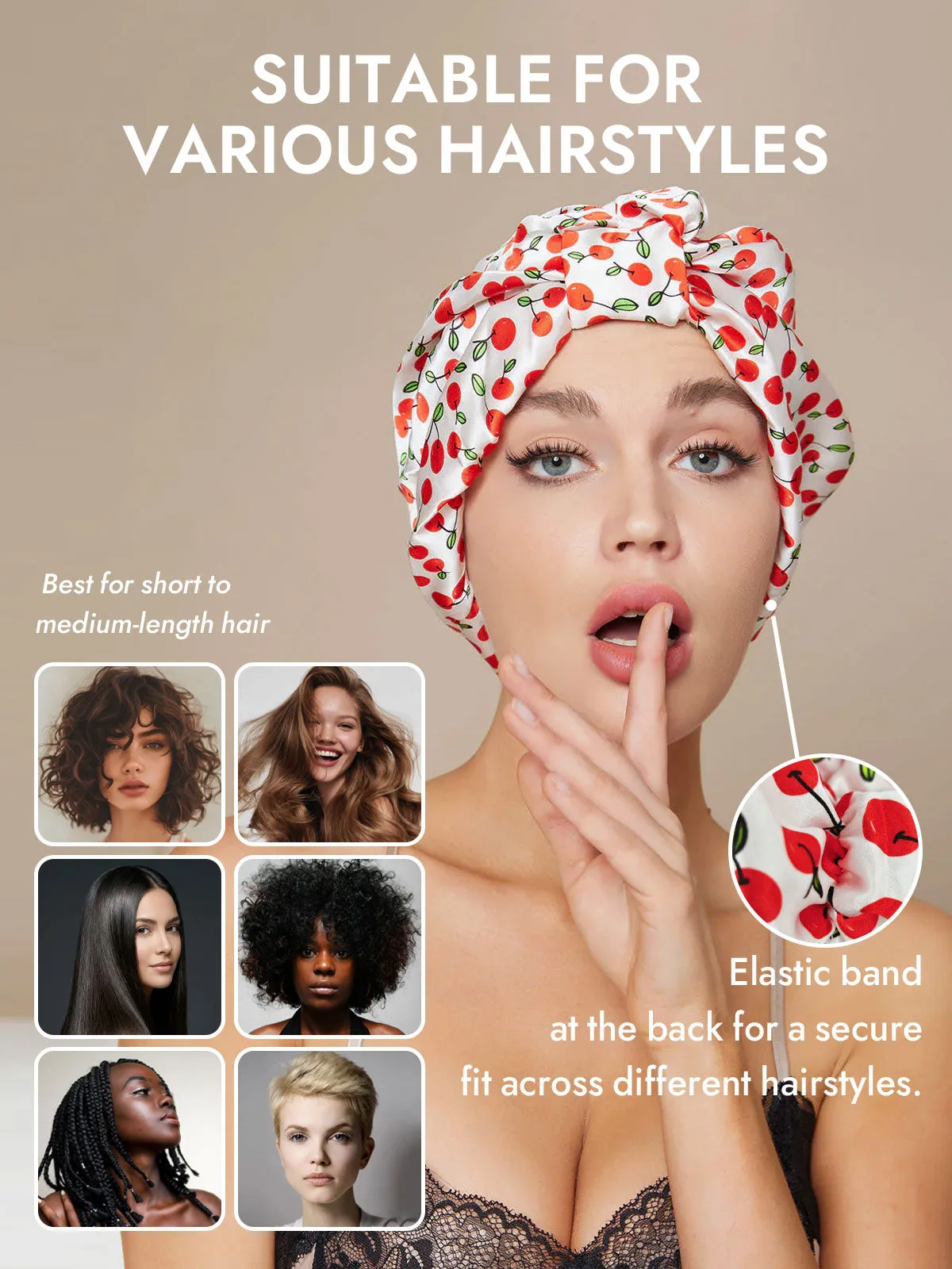 100% Mulberry Silk Night Turban Bonnet — image 5