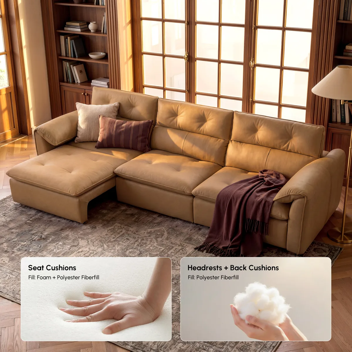 87" 2-Seater Genuine Leather Power Convertible Sleeper Sofa — image 11