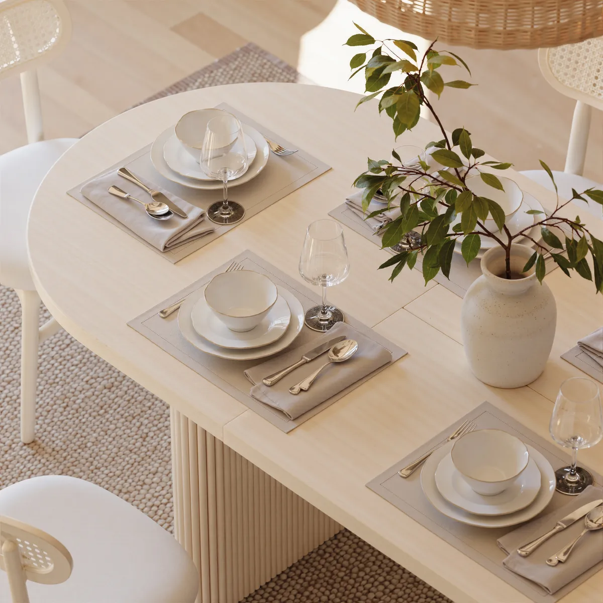 Japandi 79"-94" Oval Extendable Black Dining Table Butterfly Leaf 6-8 Seater — image 19