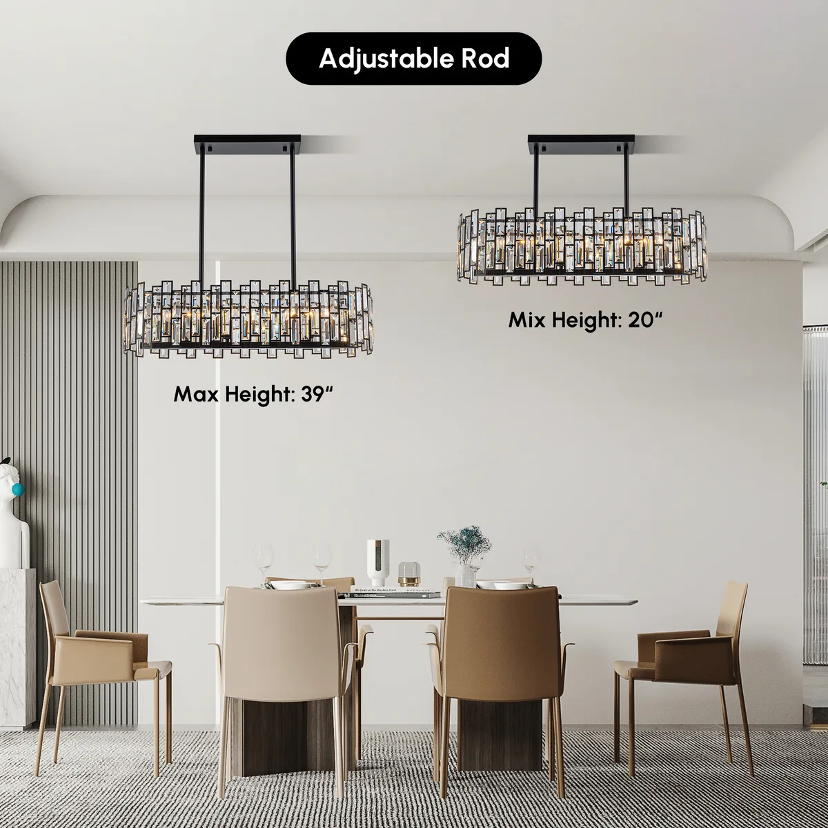 Clyvra 6-Light Kitchen Island Light Crystal Ceiling Light — image 24