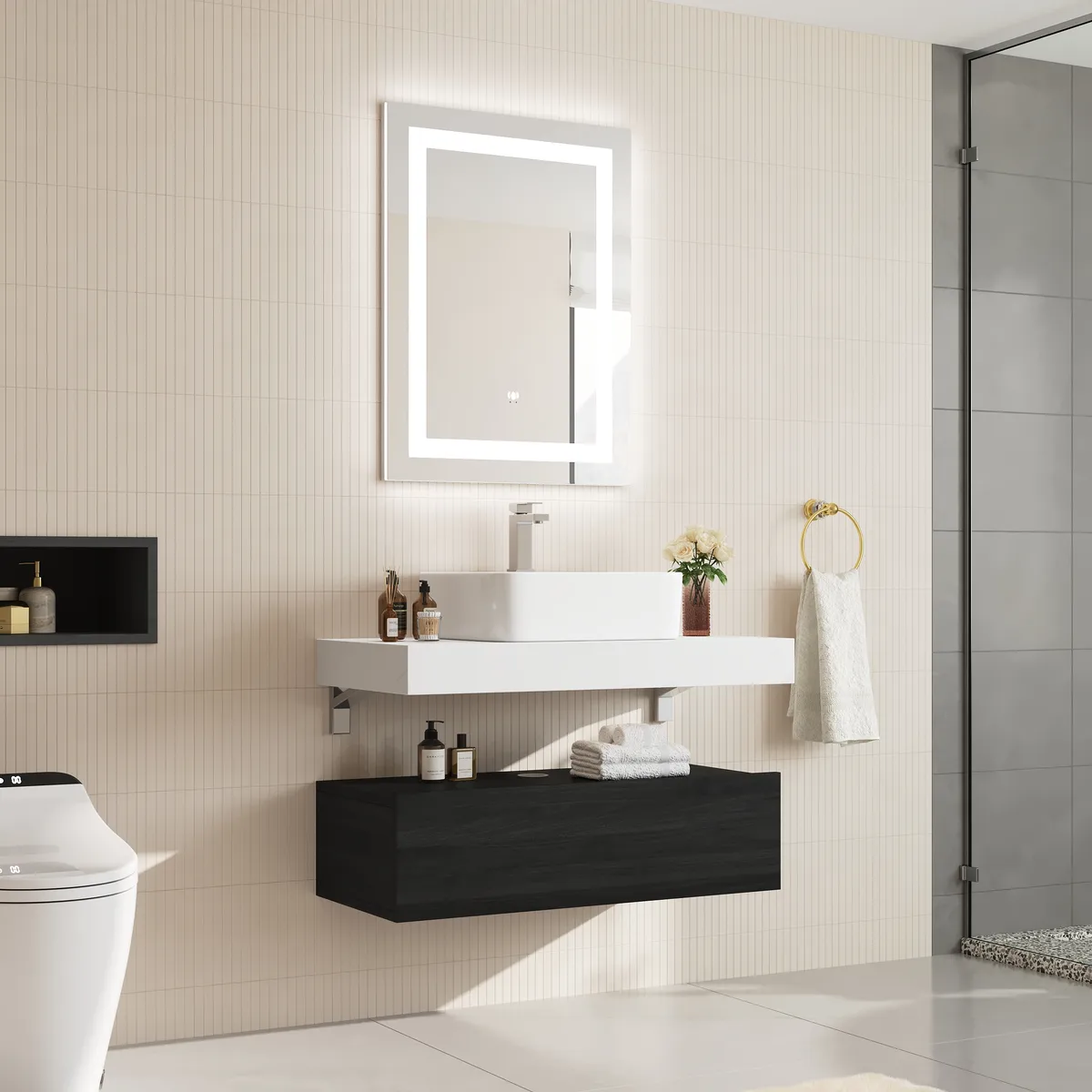 35.4" Floating Bathroom Vanity Set with Single Sink — image 5