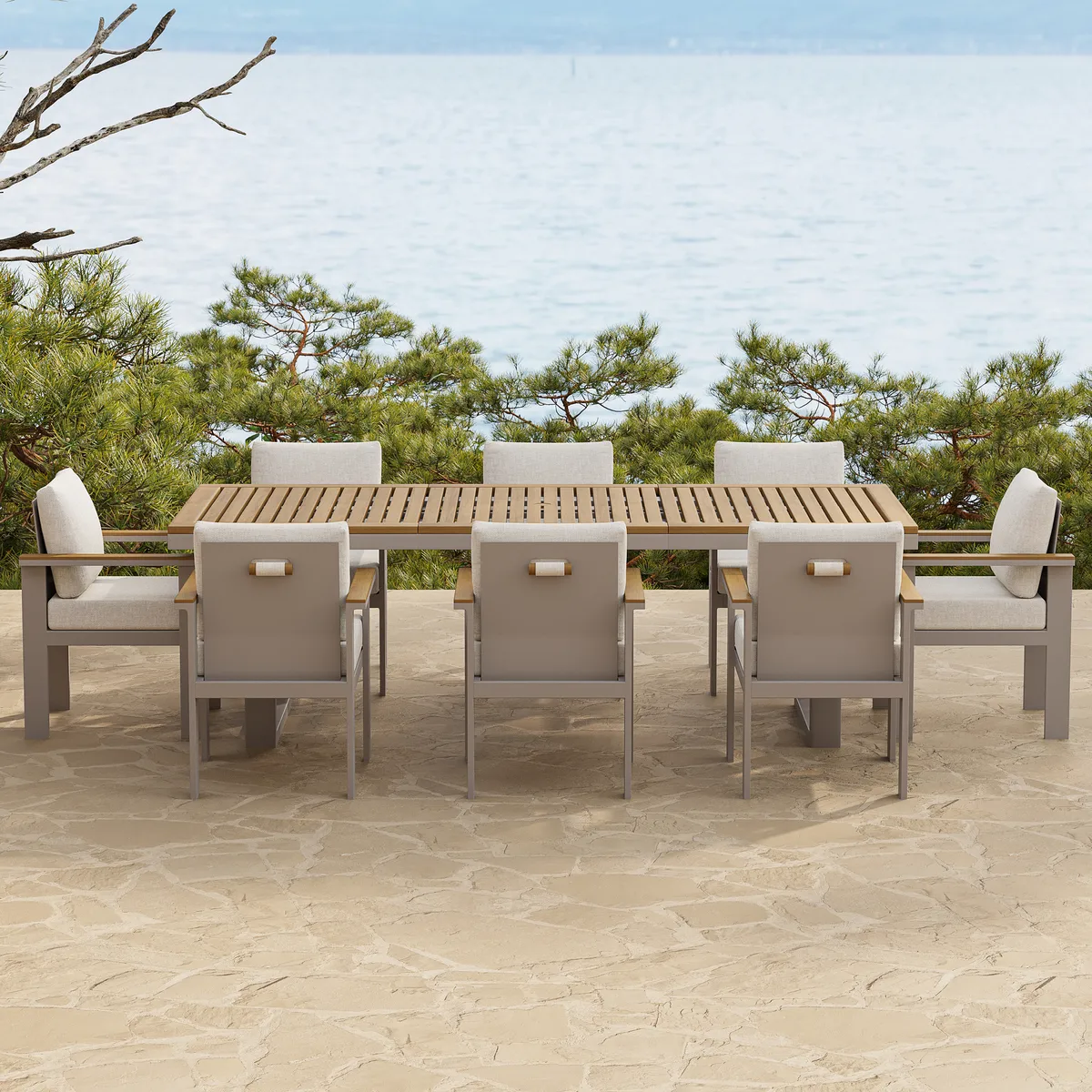 Tevara Outdoor Teak & Aluminum Dining Chairs — image 24