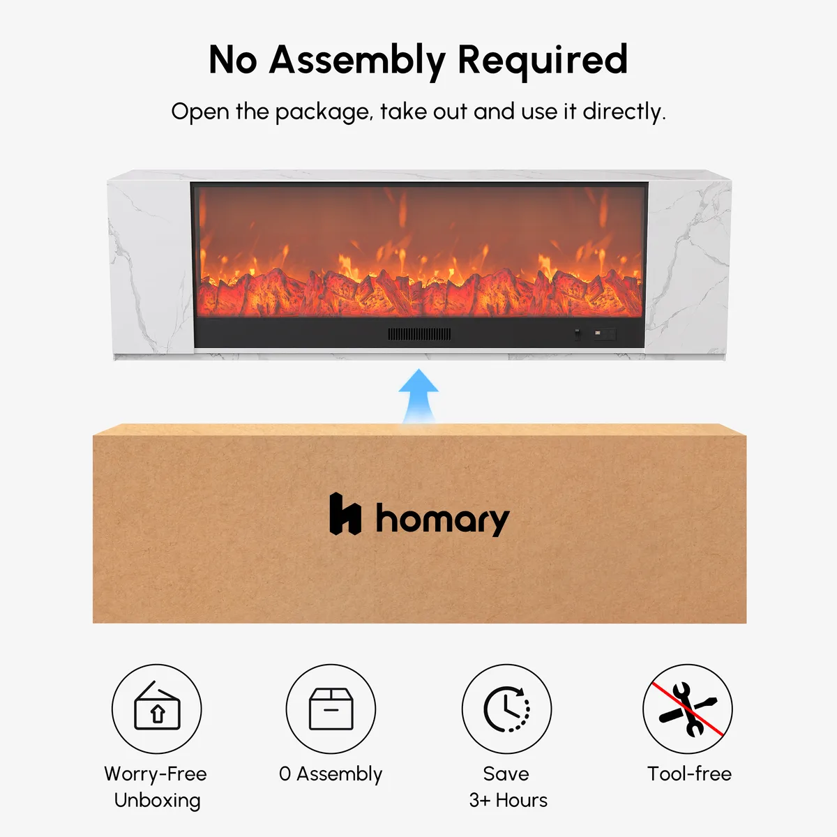 71" Sintered Stone Electric Fireplace TV Stand with Remote Control — image 29
