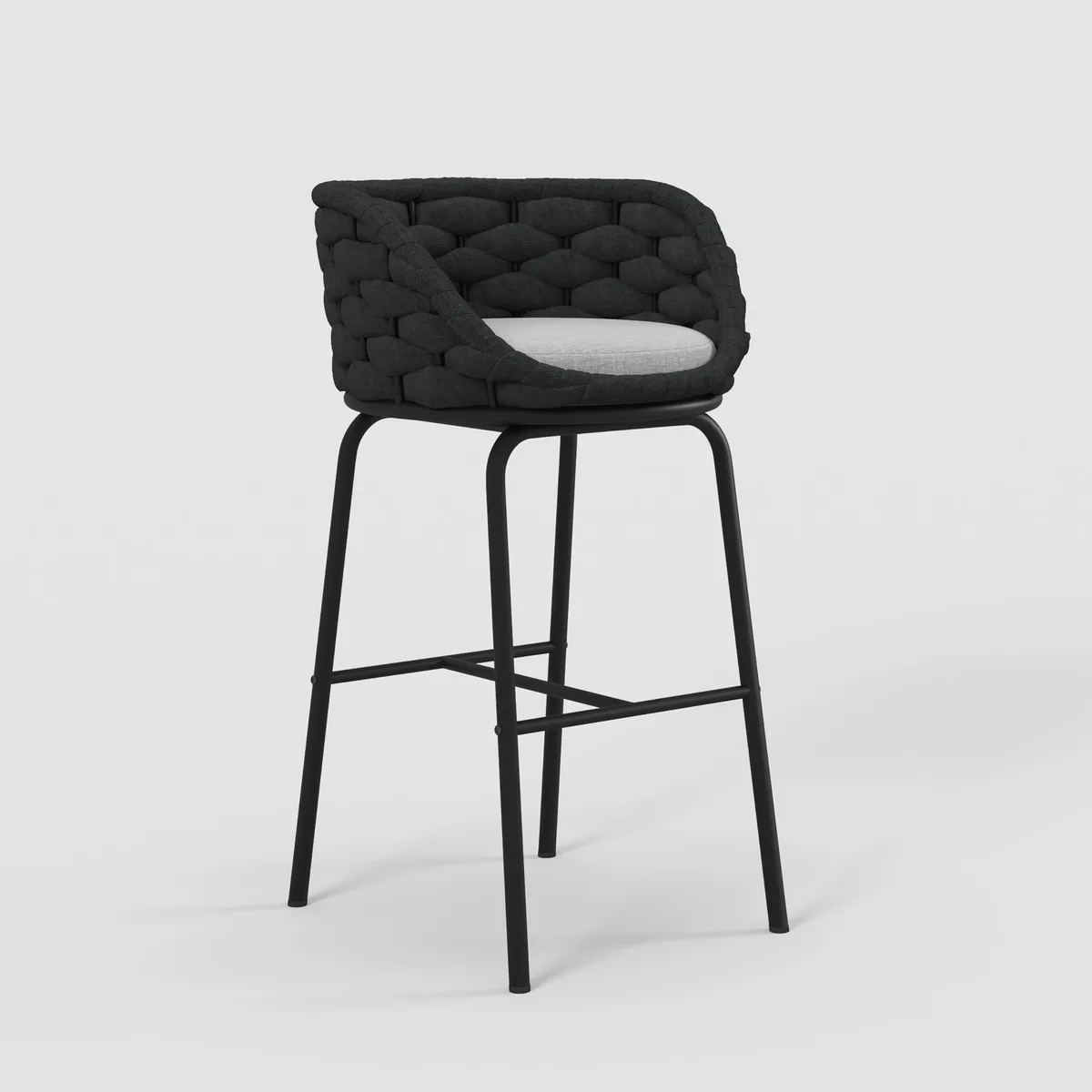 2 PCS Woven Rope Patio Bar Stool Modern Yard & Patio Chairs — image 8