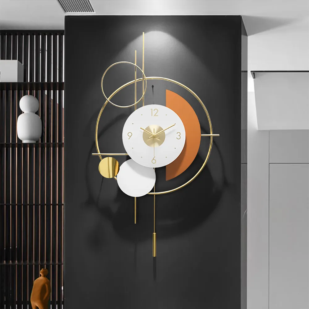 30" Modern Metal Wall Clock with Dimmable LED Light and Remote Control — image 21