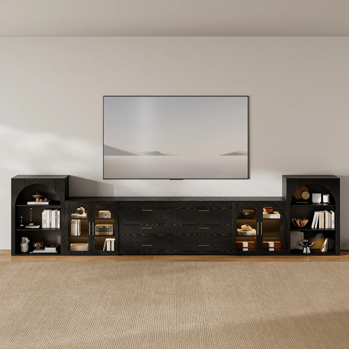 Arune 63" TV Stand with 6 Drawers Storage Chests — image 4