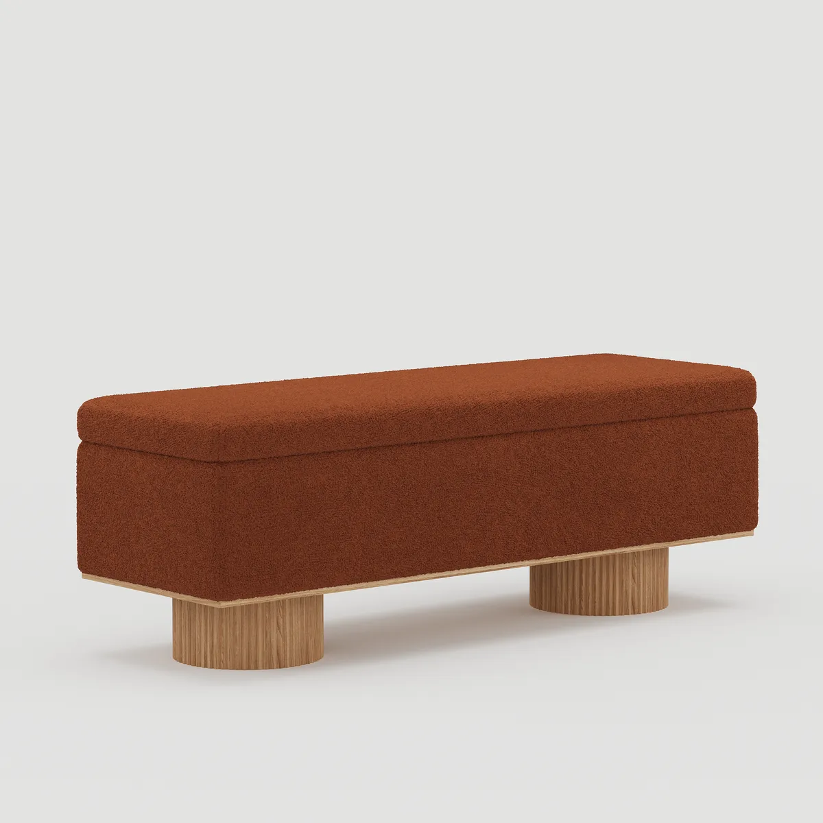 Teddy Fabric Fluffy Faux Fur Flip Top Wood Storage Bench — image 16