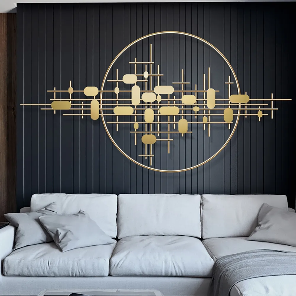 3D Modern Big Gold Wall Decor For Living Room Unique Decorative Metal Home Hanging Art — image 3