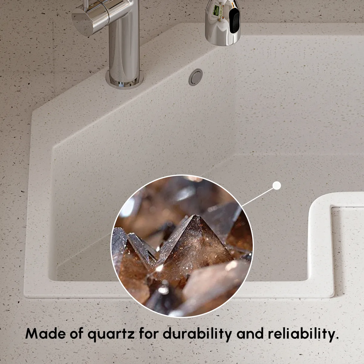 Drop In Corner Irregular Kitchen Sink White 25" Quartz — image 13