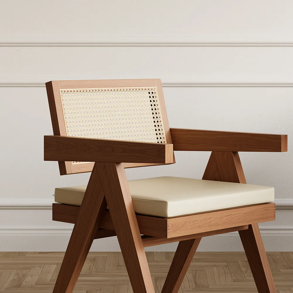 Archic Rattan Dining Chairs with Solid Wood Frame Japandi — image 21