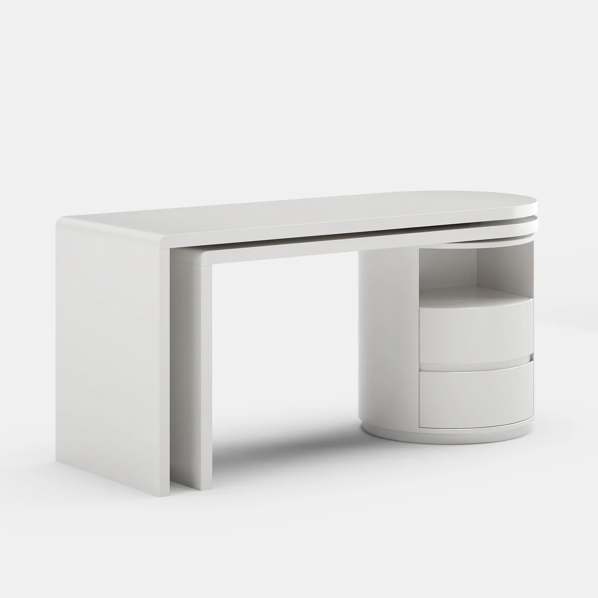 Modern 60" L-Shaped Walnut Office Desk with Drawers, Rotating Design — image 11