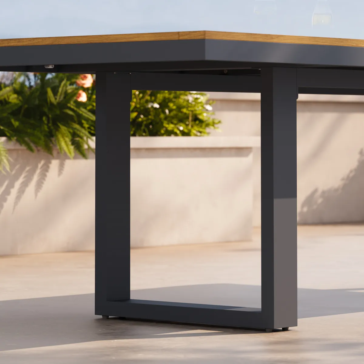 Tevara Outdoor Extendable Teak & Aluminum Dining Table — image 9