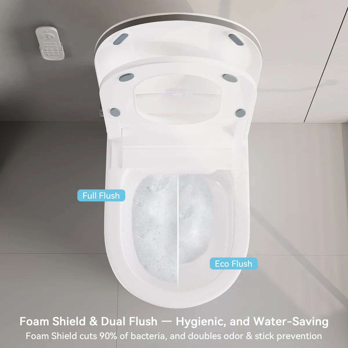 Smart Bidet Toilet with Built-in Tank, Foam Shield & 2-User Memory Nexin C4 Modern Toilet — image 9
