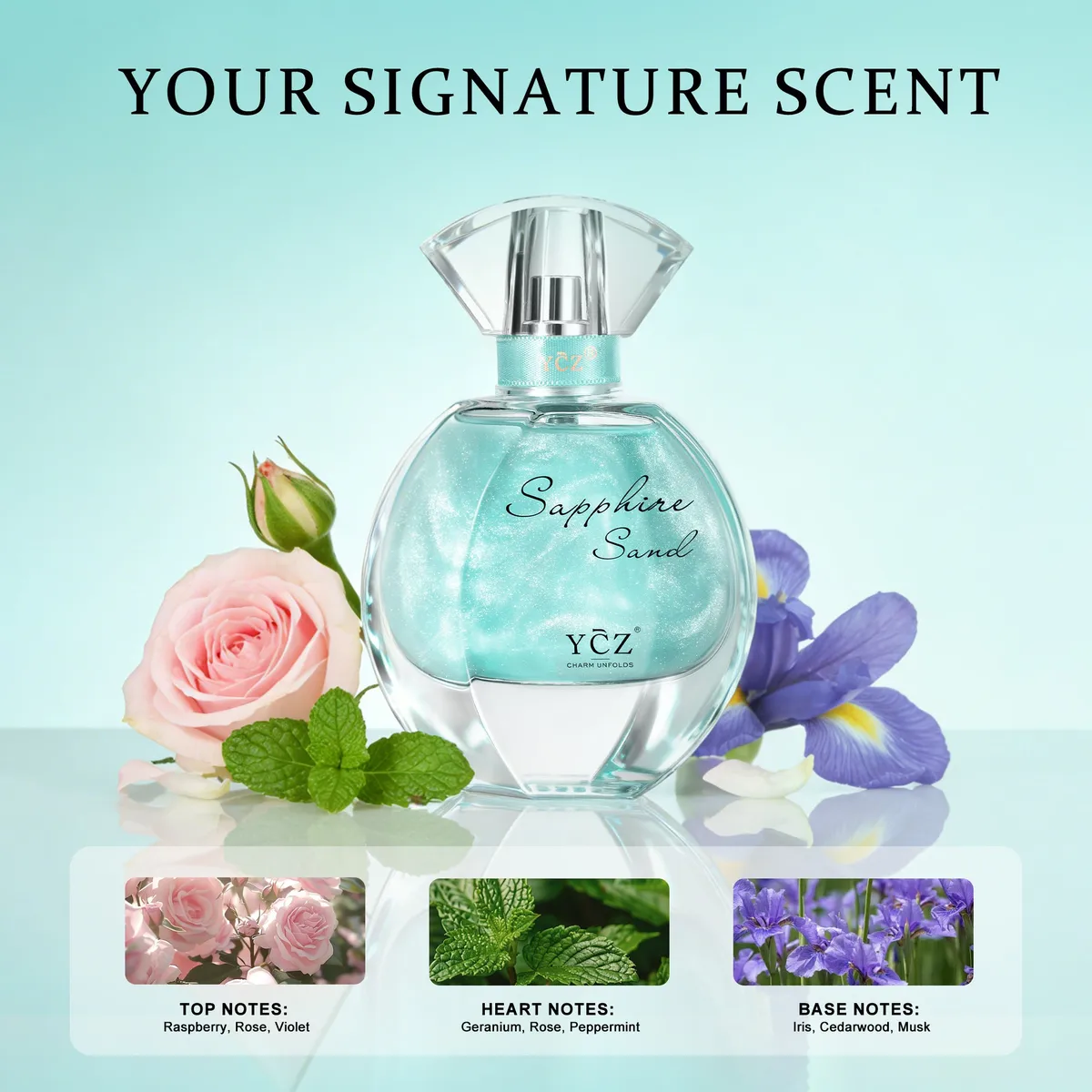 Sapphire Sand Eau de Parfum, 1.7fl oz, Fruity Floral Fresh Elegant Women’s Perfume, Long Lasting Fragrance — image 4