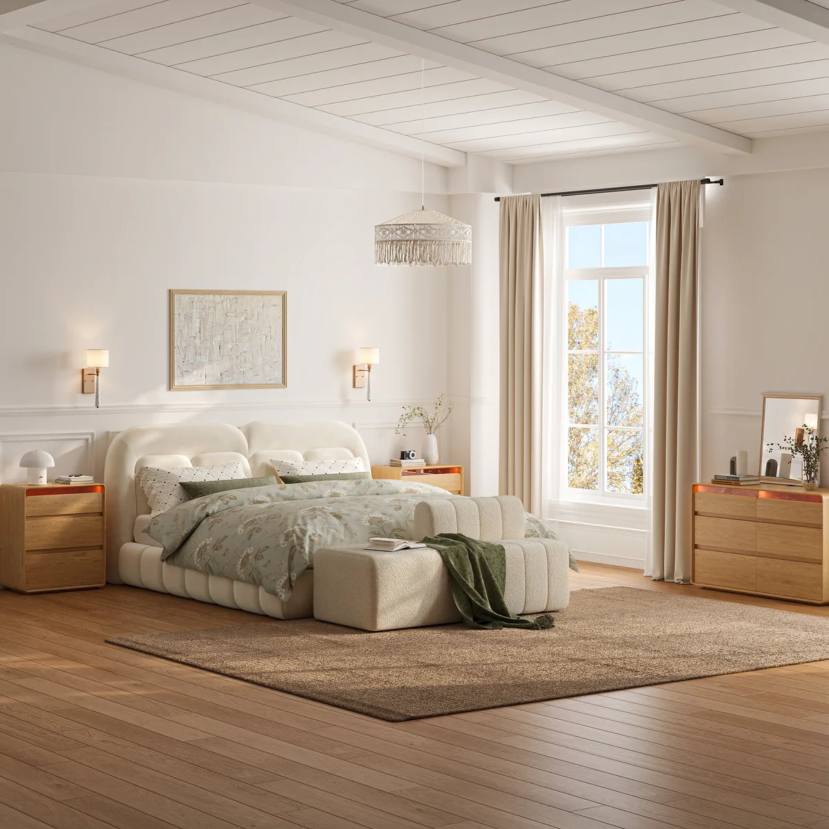 24" Wooden 3-Drawer Smart Nightstand With LED Lighting & Charging Station — image 4