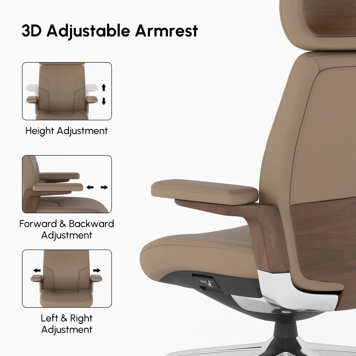 Black Genuine Leather Swivel Office Chair with Ergonomic Synchro-Tilt Recline System — image 29