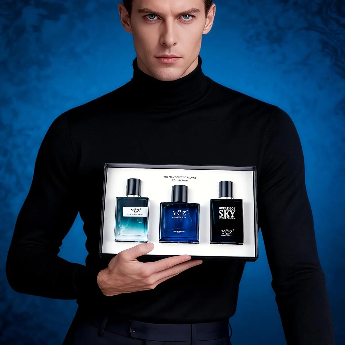 3 Pack Men's Cologne Gift Set, Ocean Sky Club, 1.7 Fl Oz Each Woody Citrus Cologne, Long Lasting Perfume, Ginger, Mint, Lemon, Cedarwood, Gift Box, Daily, Office. — image 4
