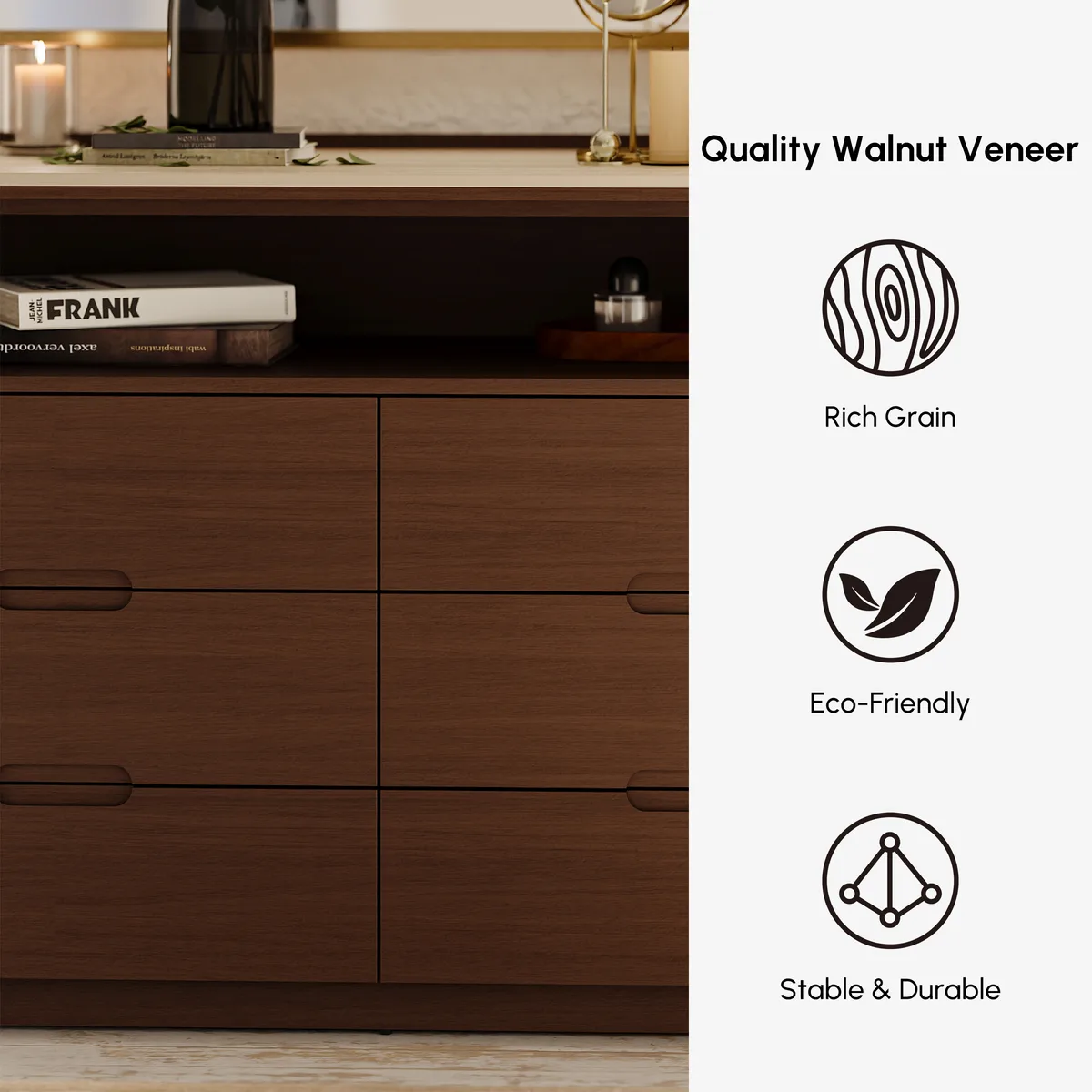 Arvona 47" 6-Drawer Dresser with Sintered Stone Top — image 19