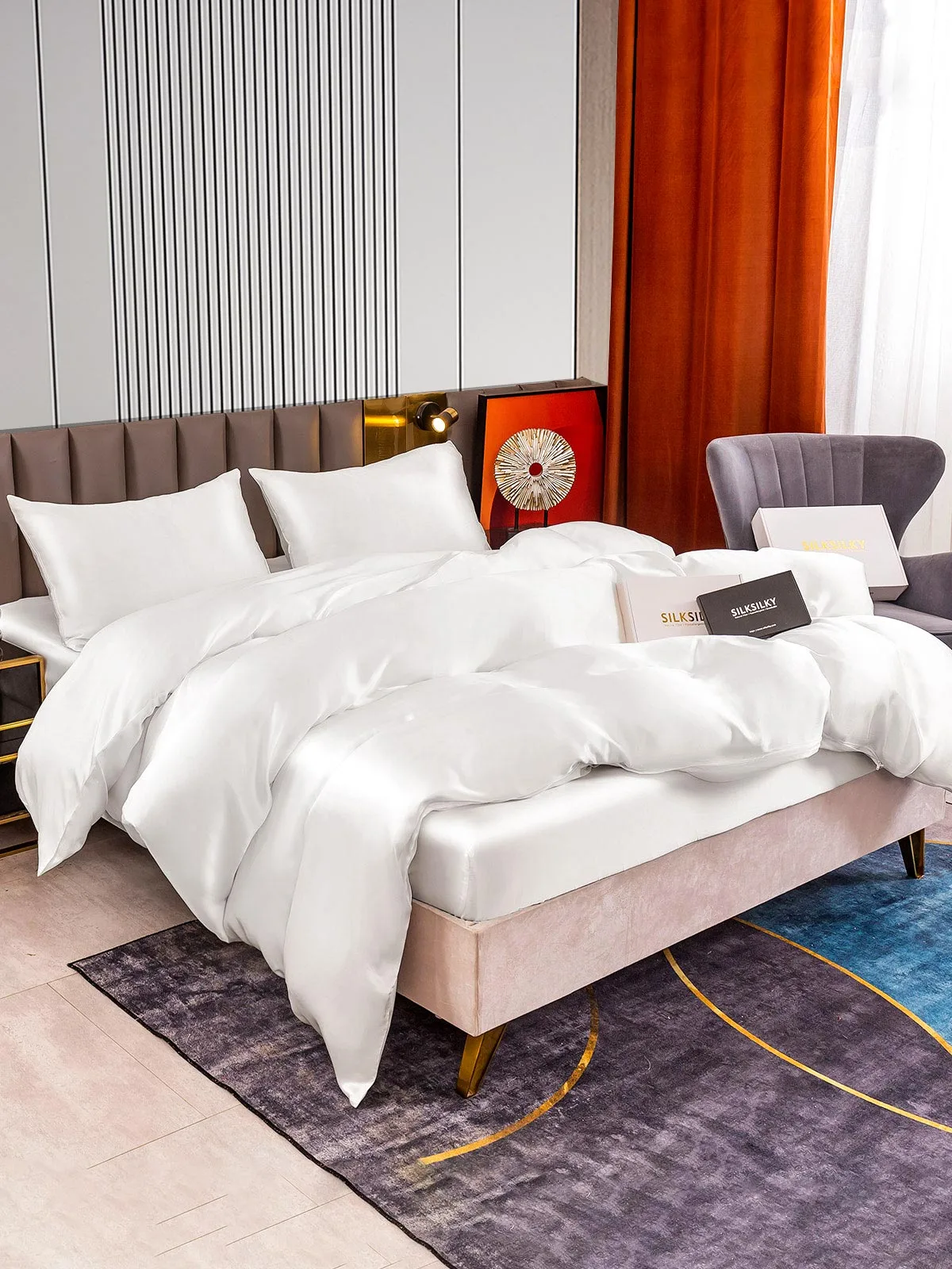 22Momme 4Pcs Silk Set Duvet Cover+Fitted Sheet+2x Pillowcases — image 3