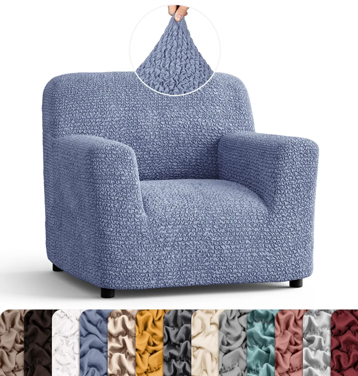 Armchair Slipcovers - 1-Piece Furniture Protector - Form Fit, Machine Washable -MicrofibraCollection — image 19