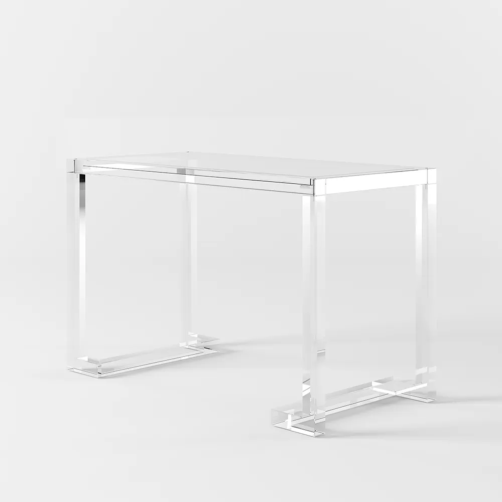 Savea 47.2" Modern Clear Tempered Glass Straight Desk — image 8