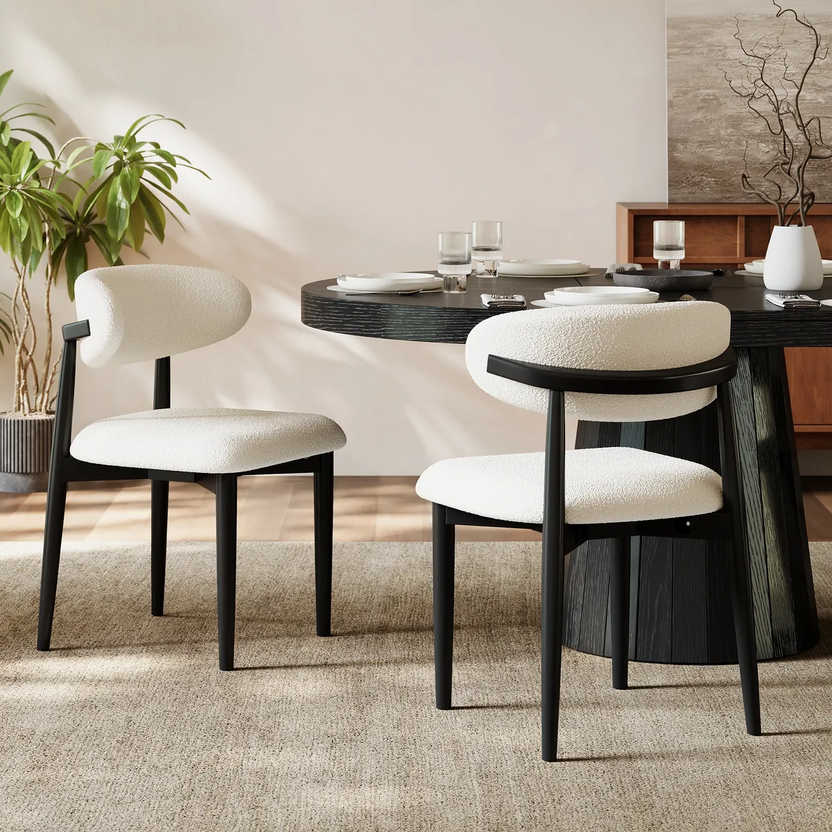 Modern PU Leather Dining Chair with Rubber Wood Legs — image 3