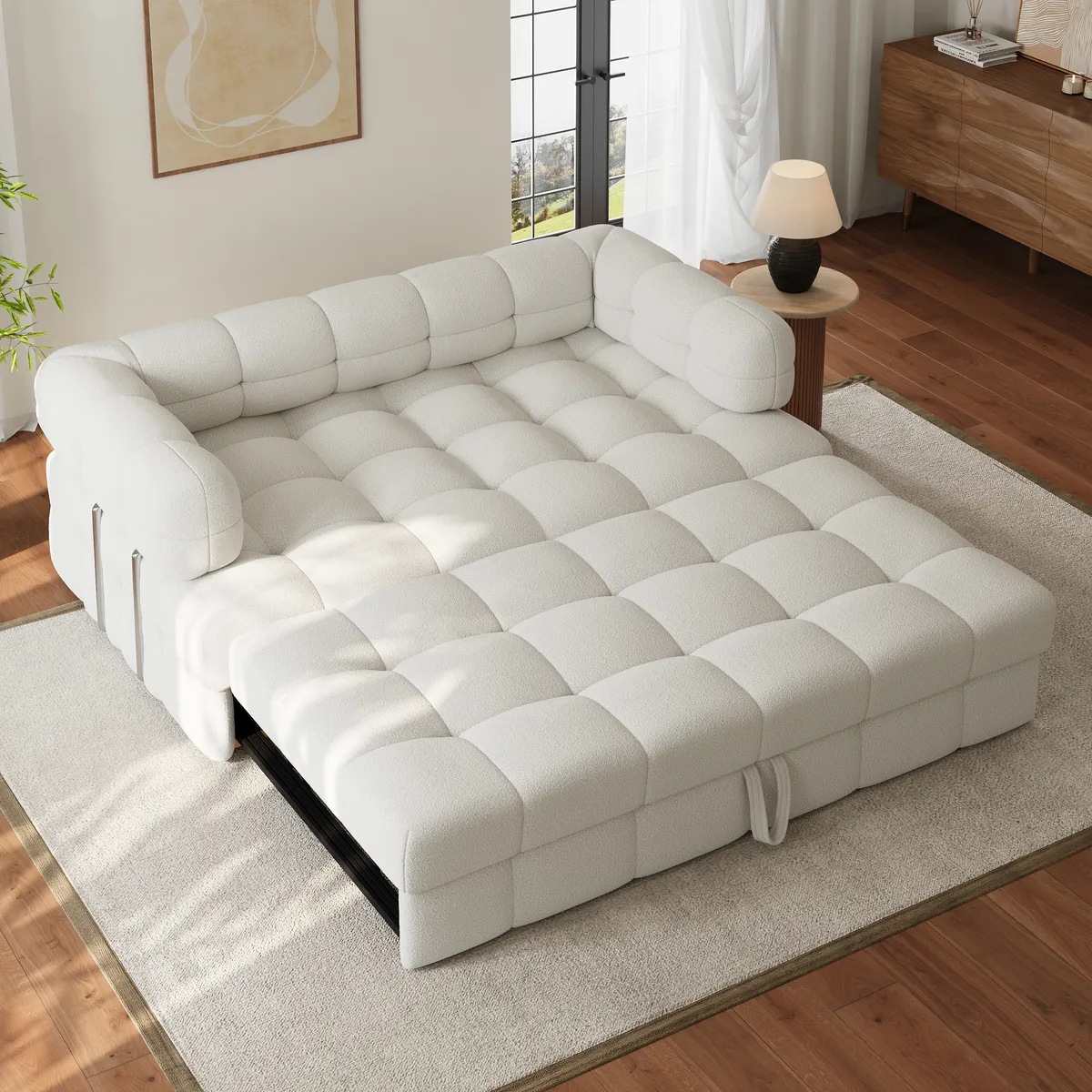 76" Queen Boucle Pull-out Sofa — image 24