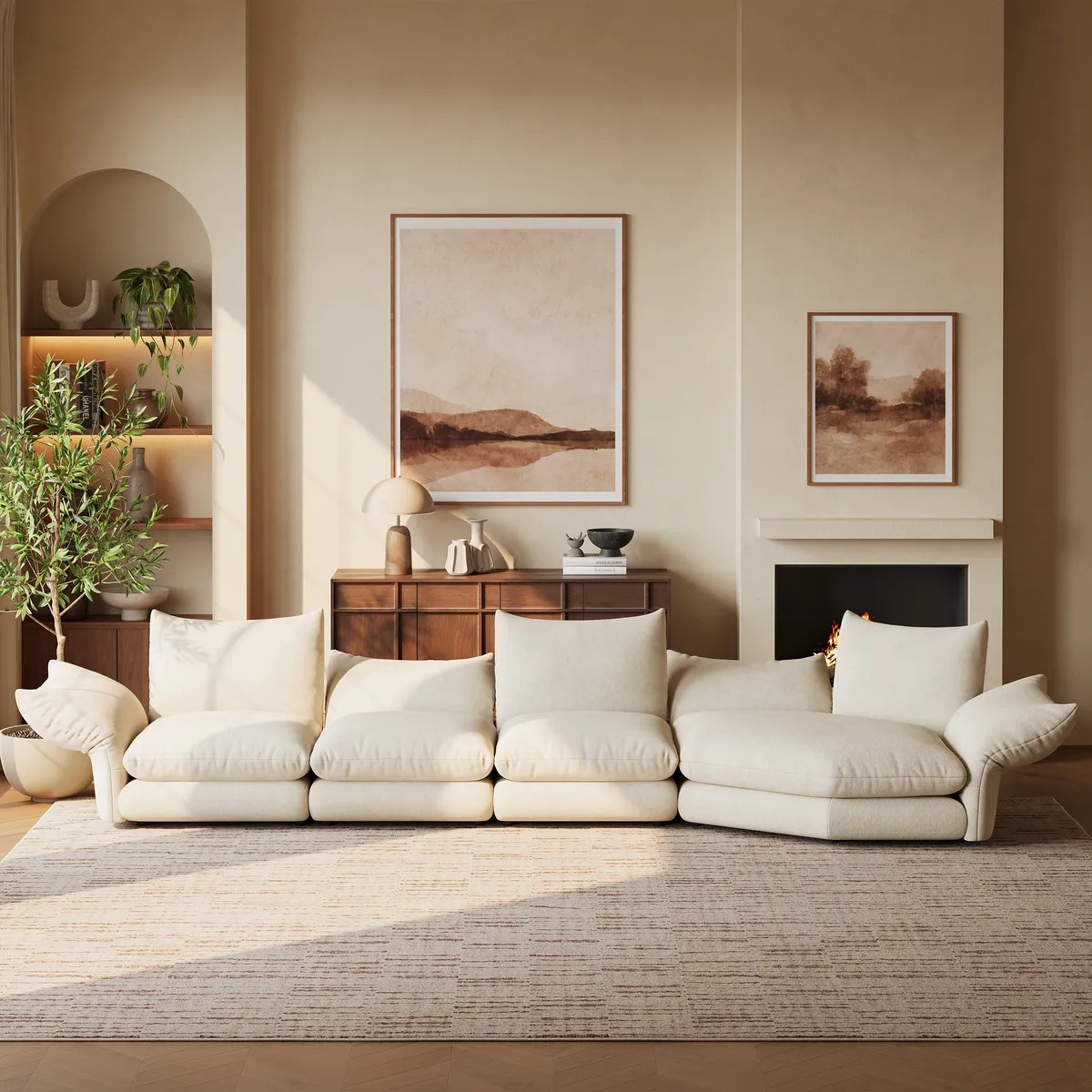 111" 3-Piece Chenille Sectional Sofa with Adjustable Armrests & Backrest — image 22