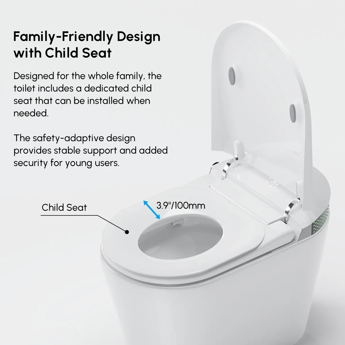 Glowin K5 Smart Bidet Toilet with Built-in Tank, Auto Open Lid & Child Seat — image 5