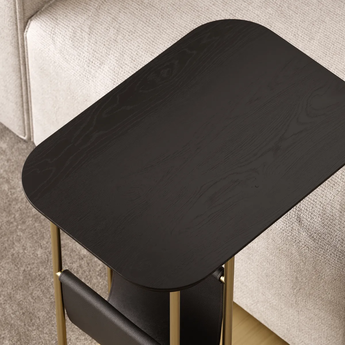 Modern Small C Shaped Rotating Side Table — image 10