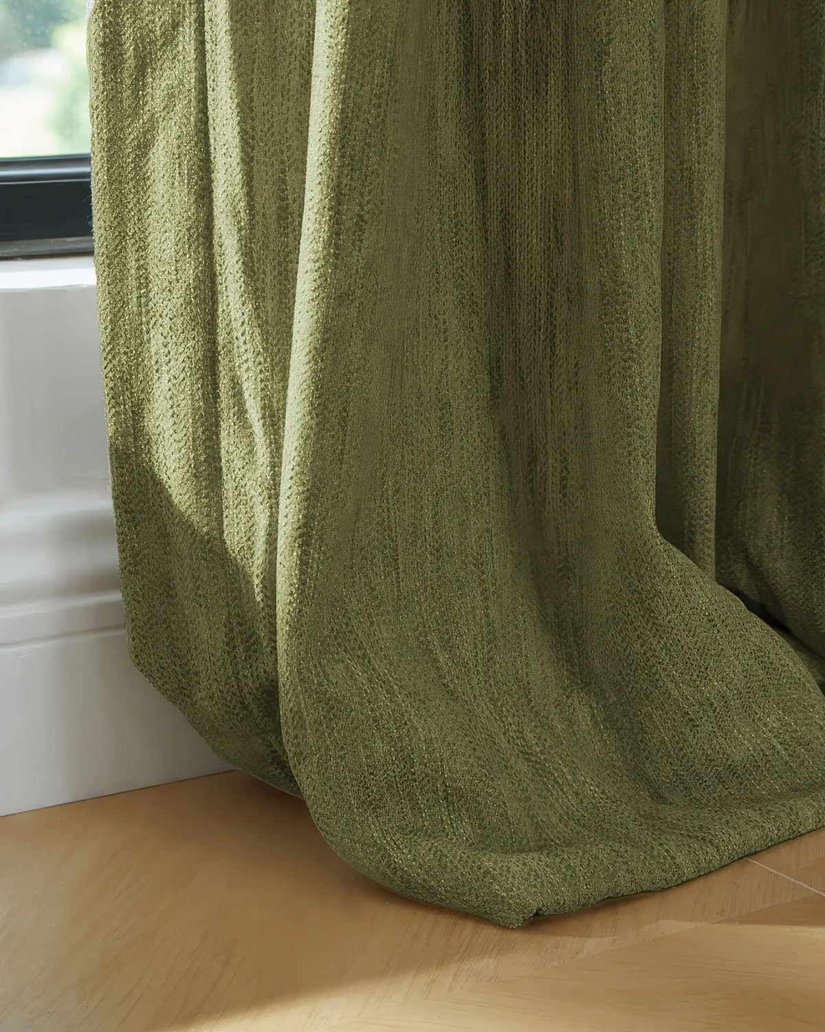 Ivy Linen Look Heavyweight Herringbone Textured Custom Curtain — image 5