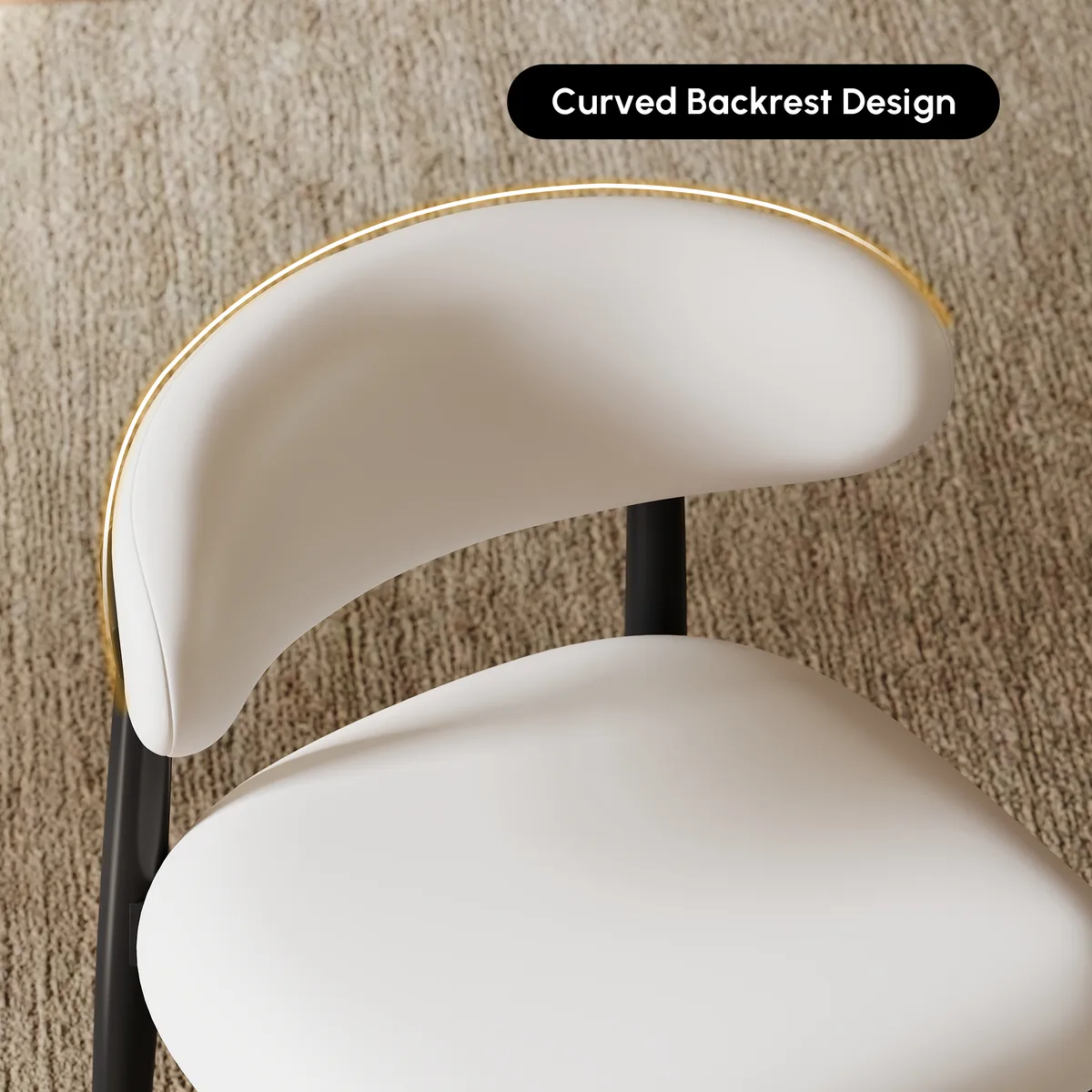 Modern PU Leather Dining Chair with Rubber Wood Legs — image 26
