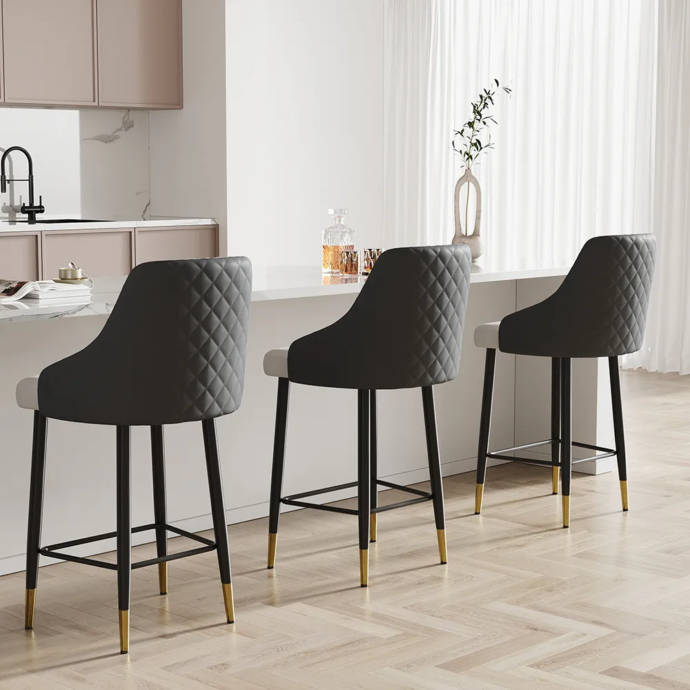 Diamic Black Faux Leather Counter Stool with Upholstered — image 13