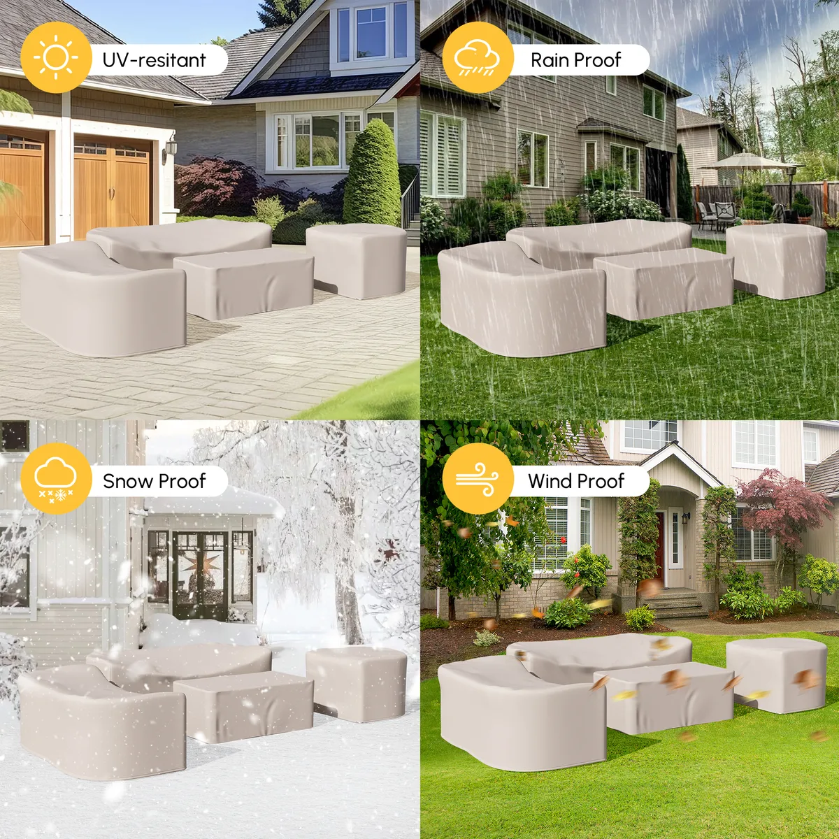 600D Tough Canvas Waterproof Outdoor Patio Furniture Set Covers — image 15