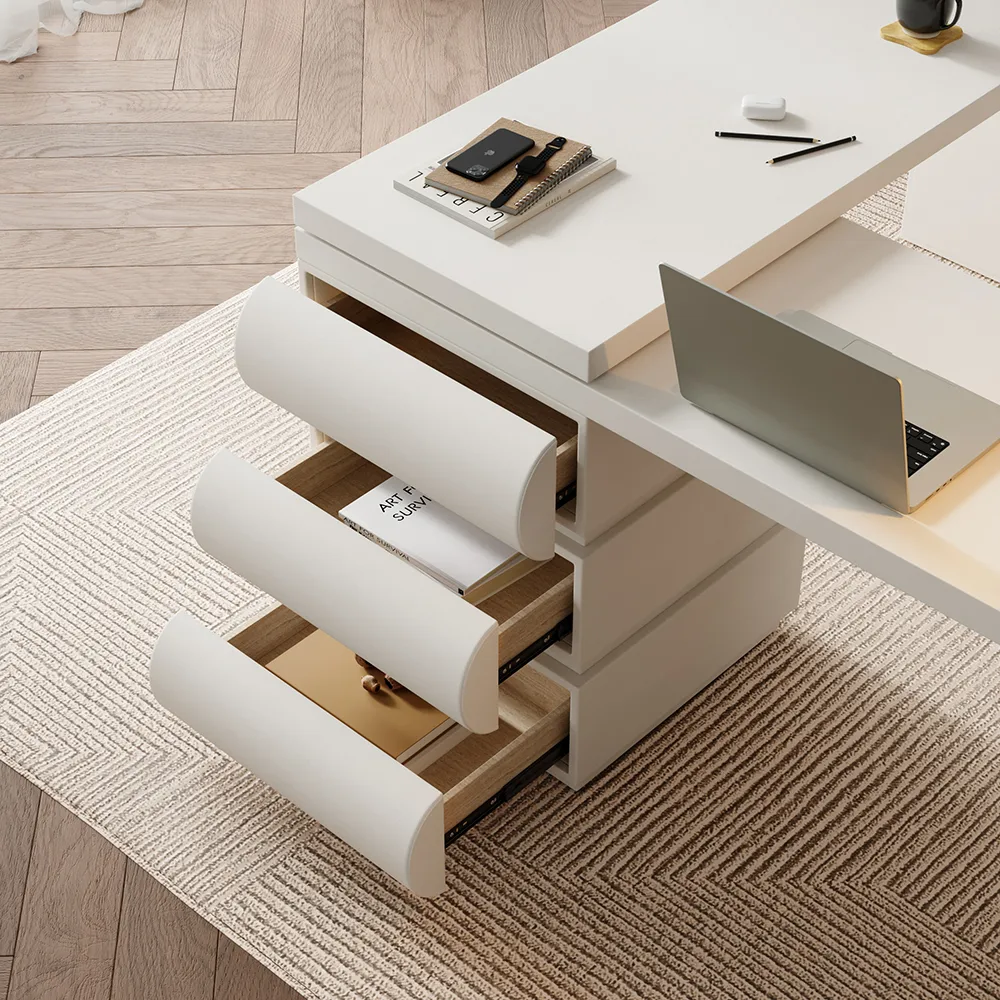 Humply Modern Minimalist Style L Shaped Desk Solid 60 Inch Executive Office Desk — image 8