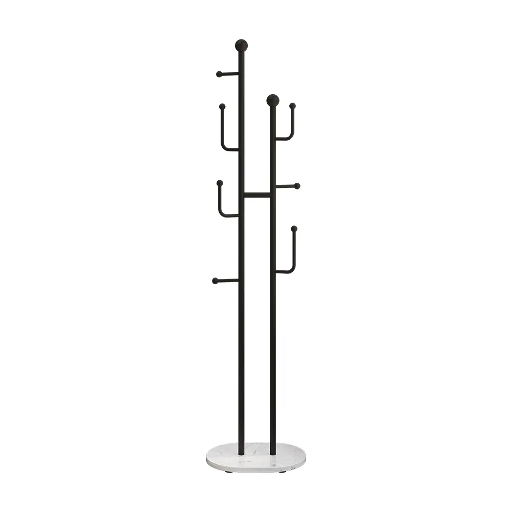 7 Hooks Entryway Freestanding Coat Racks Metal Hall Trees Entryway Furniture in Black (16") — image 8