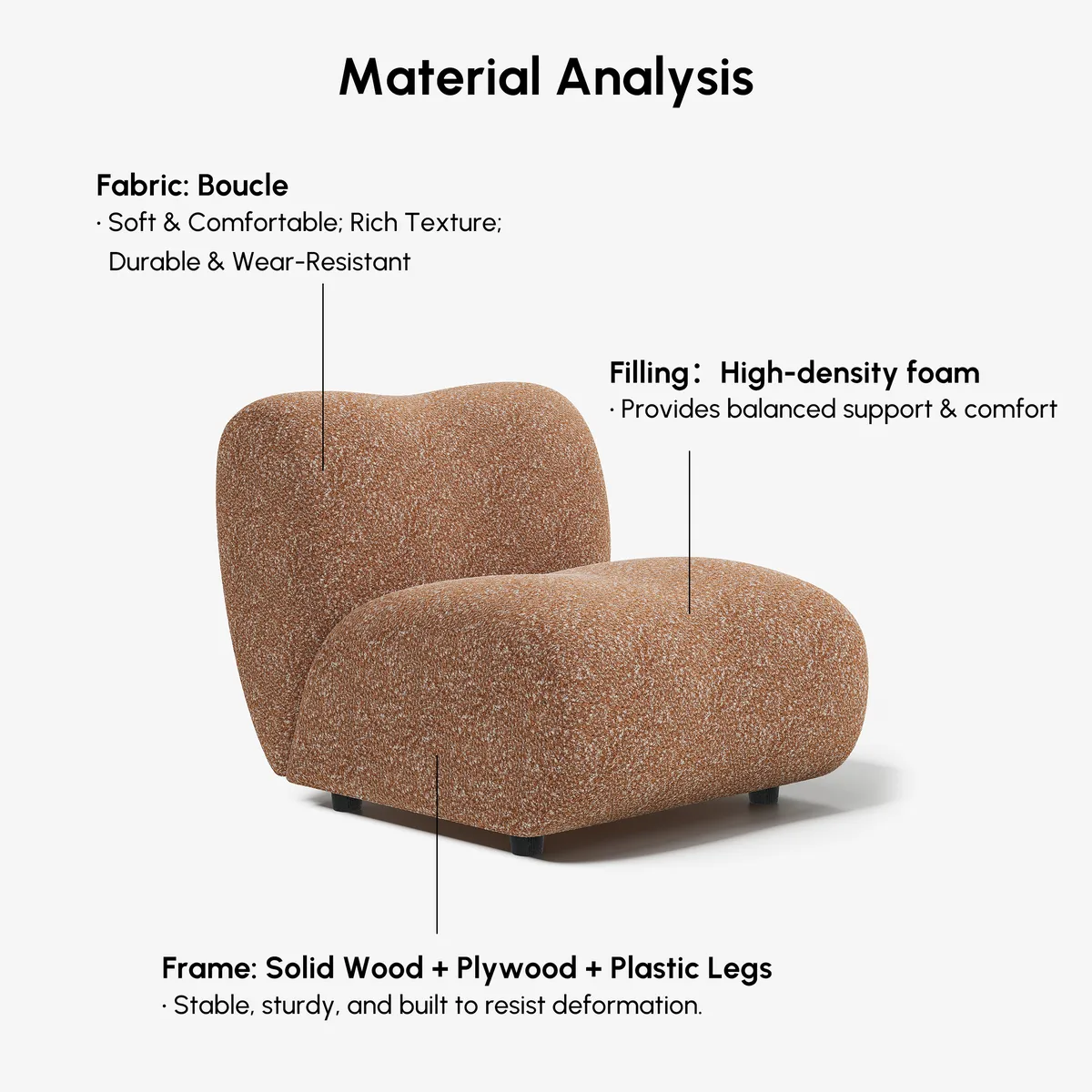17" Performance Boucle Upholstered Curved Slipper Accent Chair — image 10