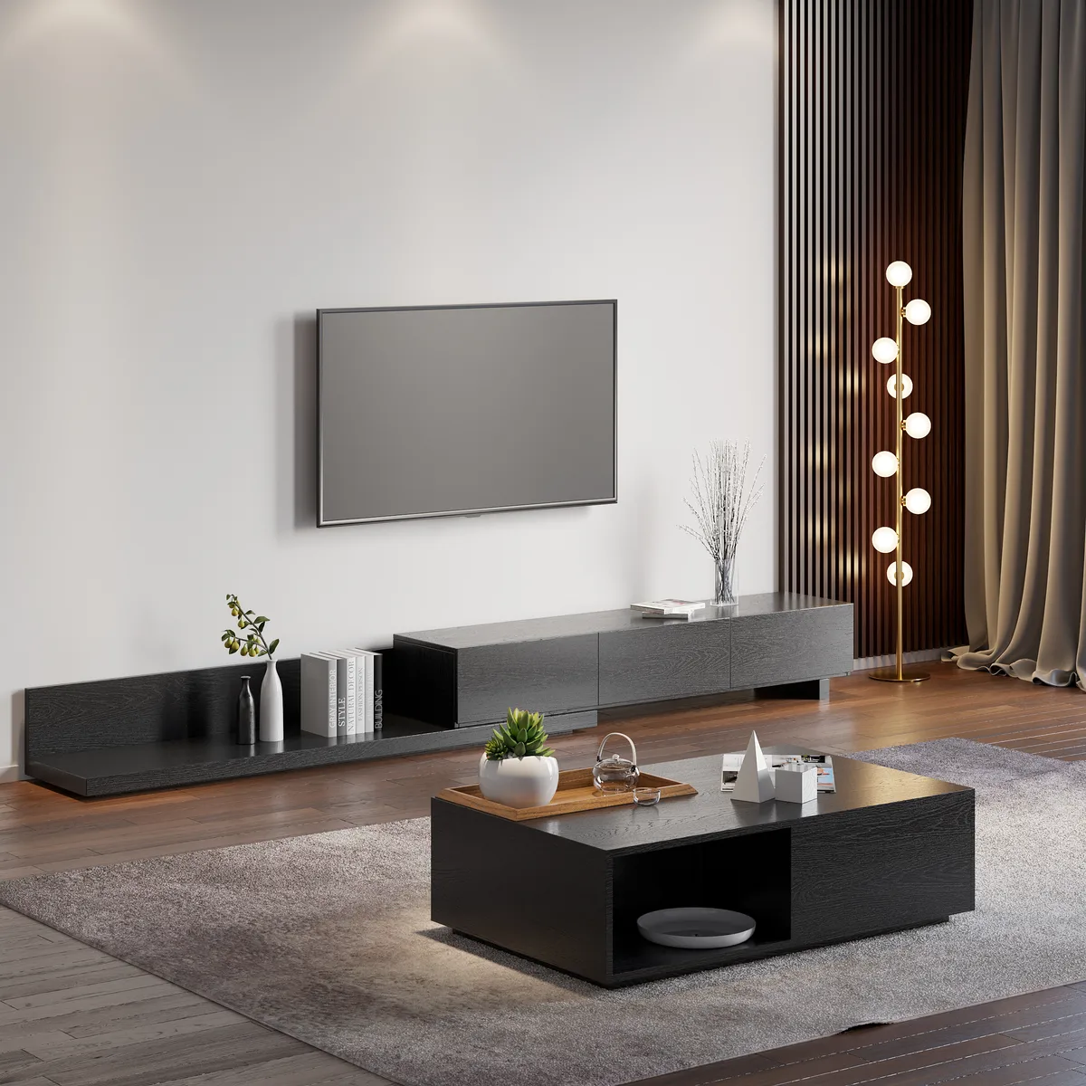 Rectangle Wood Extendable TV Stand — image 17