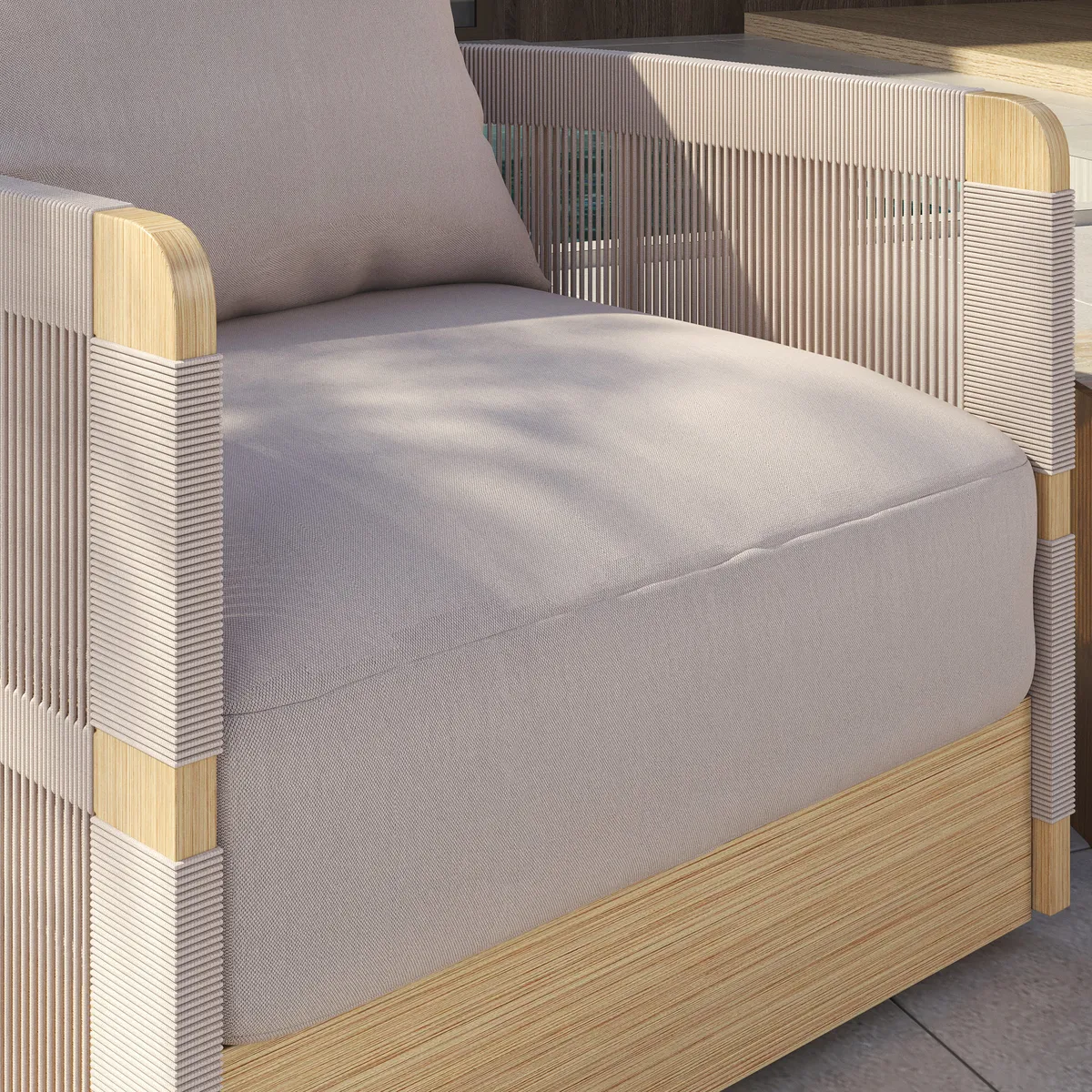 Costra Outdoor Aluminum & Rope Weave Swivel Lounge Chair — image 25