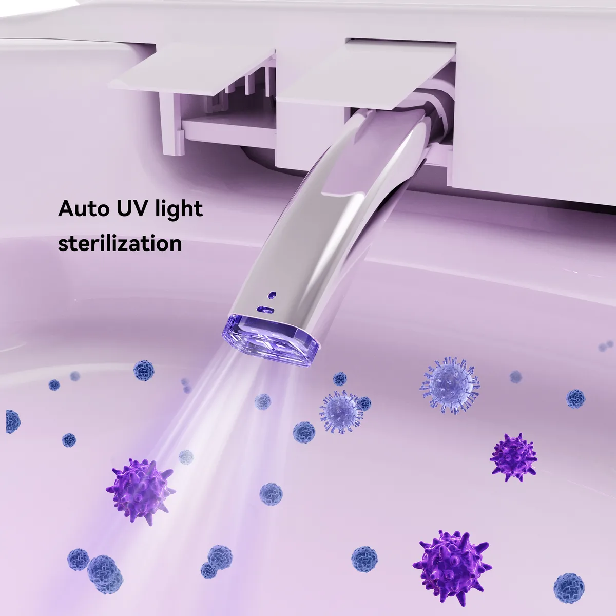 Compact Smart Bidet Toilet with Auto Open/Close Lid Built-in Tank Automatic Flushing and UV Sterilization — image 5