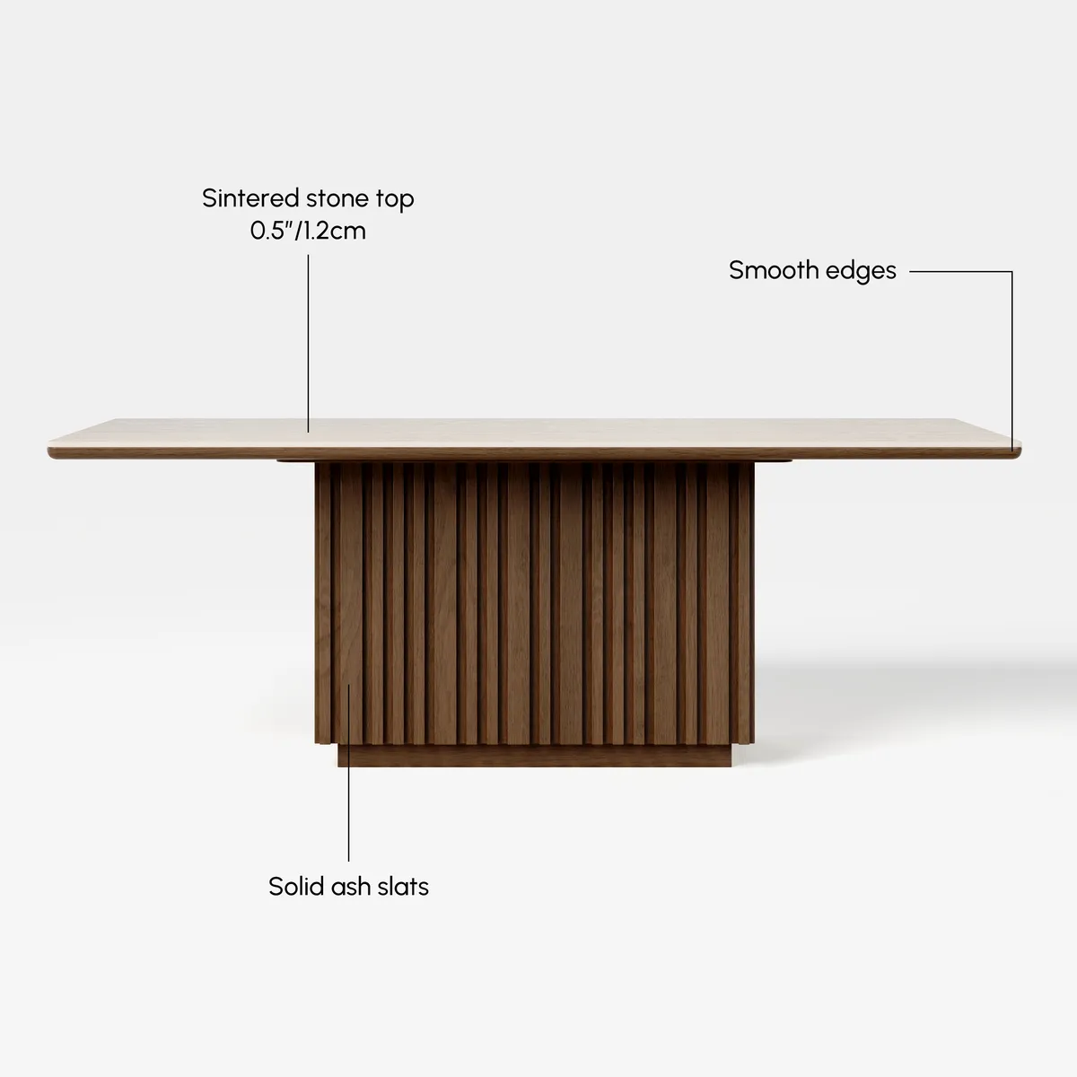 Dining Set 84" Rectangular Faux Travertine Sintered Stone Dining Table with 6 Chairs — image 8