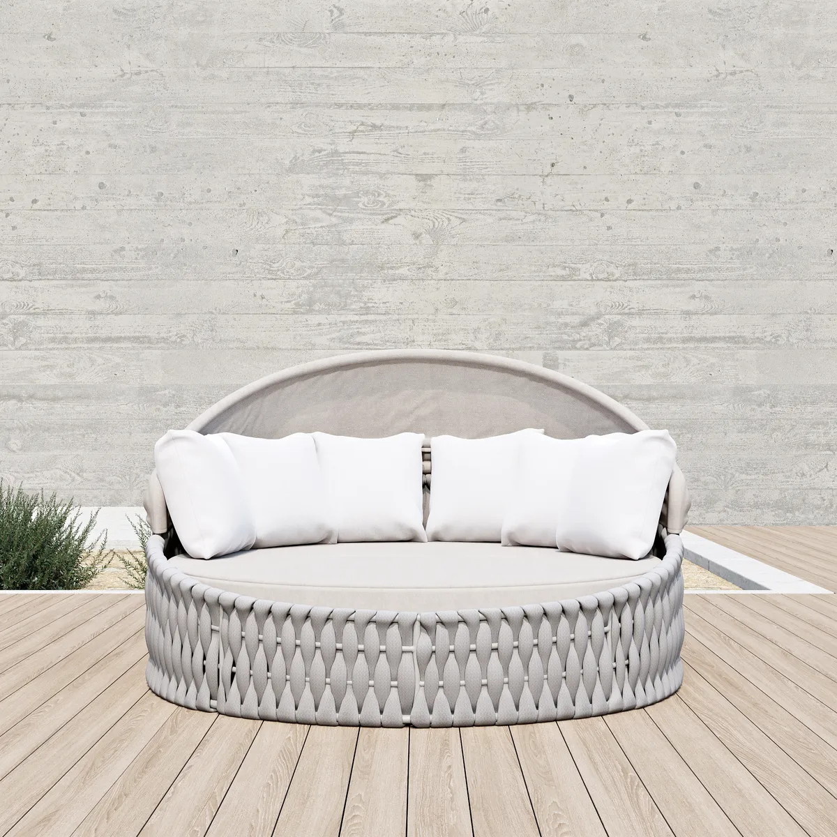 Cocaro Round Garden Polyrattan Sun Island with Roof and Weatherproof Cover — image 22