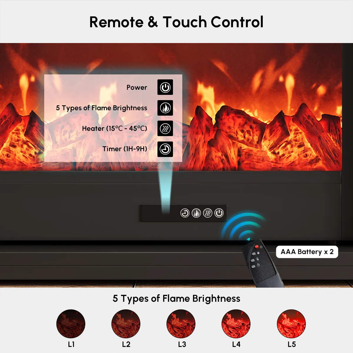 60" Electric Fireplace TV Stand with Remote Control — image 16