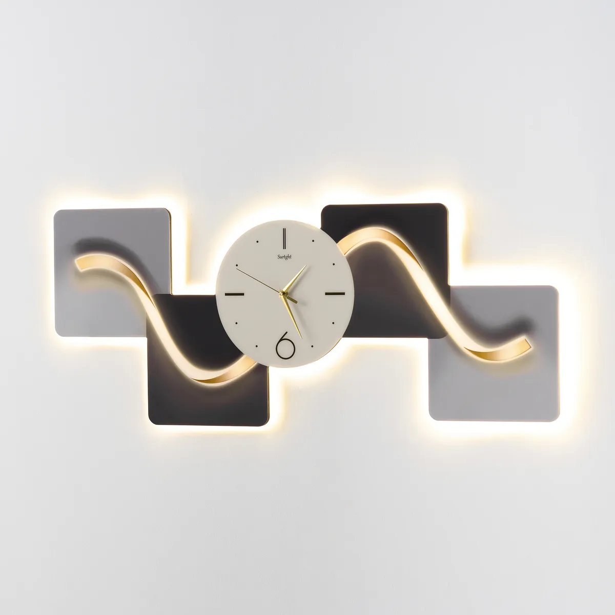 39.4" Large Silent Wall Clock Light Modern Abstract Geometric Decor Art Living Room — image 10