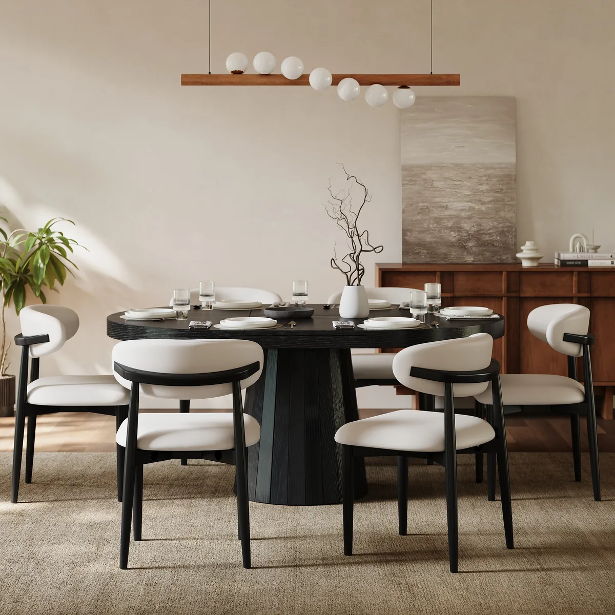 Modern PU Leather Dining Chair with Rubber Wood Legs — image 24