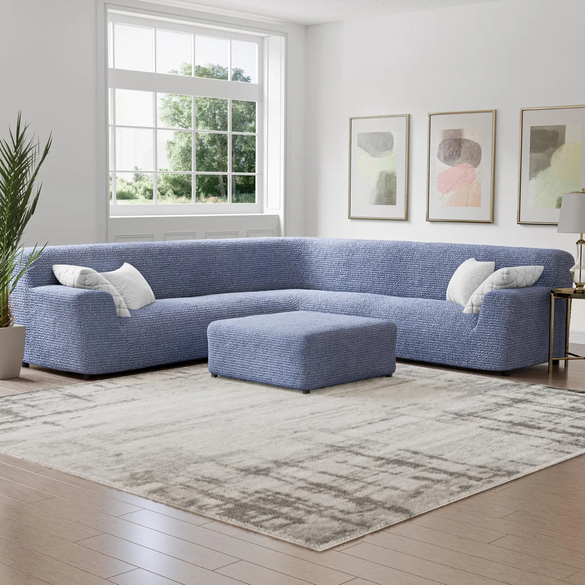 Oversized Corner Sectional Couch Cover - 1-Piece Furniture Protector - Form Fit, Machine Washable -MicrofibraCollection — image 12