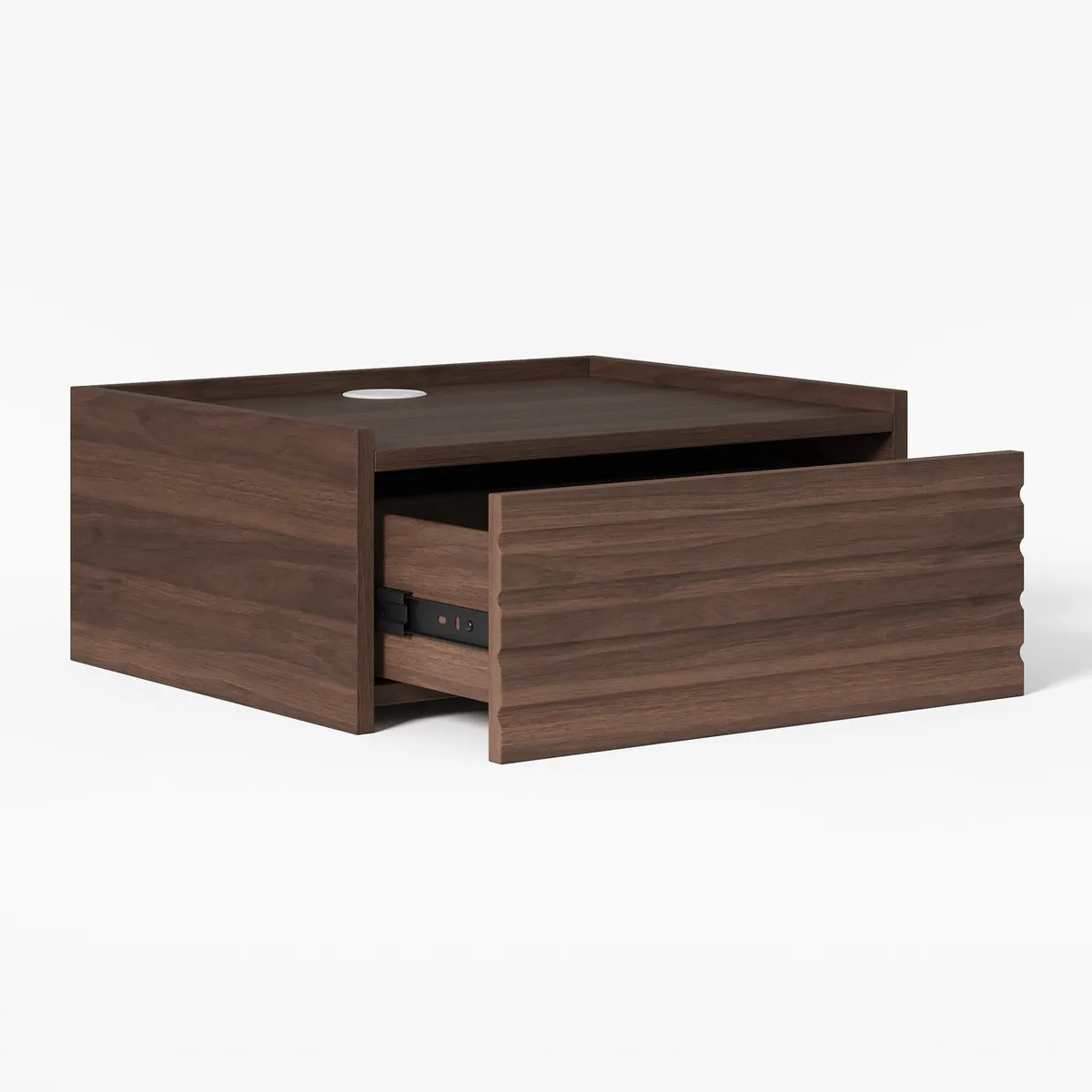 Wooden Floating Nightstand Modern Bedside Table with Charging Station — image 15