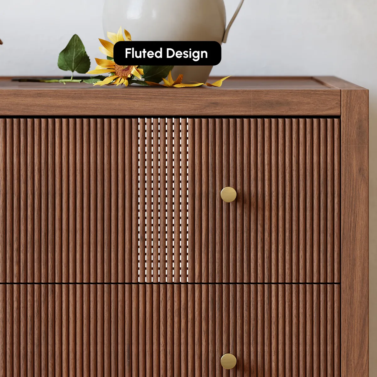 47" Fluted Natural 6-Drawer Dresser with Charging Station — image 19