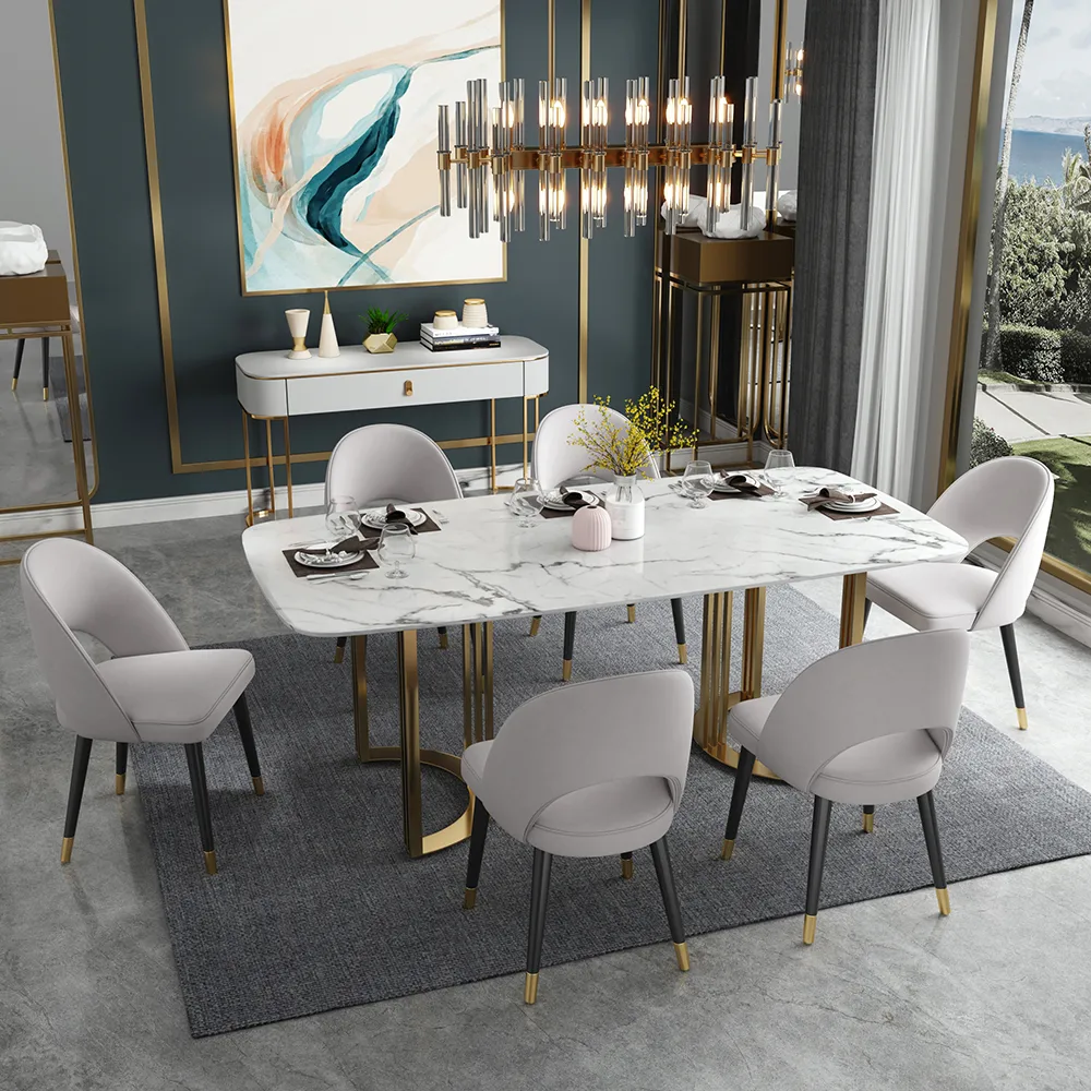 4-Pieces Modern Dining Chairs Cotton and Linen Upholstery — image 27