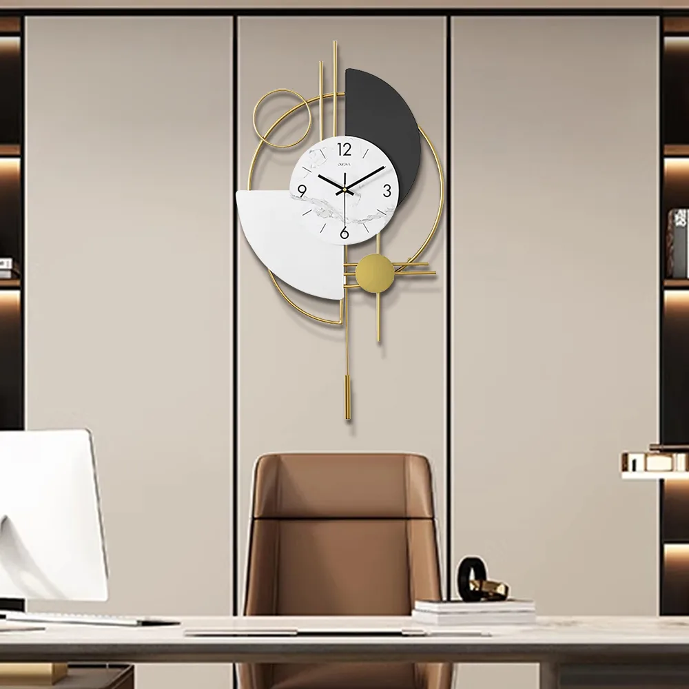 30" Modern Metal Wall Clock with Dimmable LED Light and Remote Control — image 18